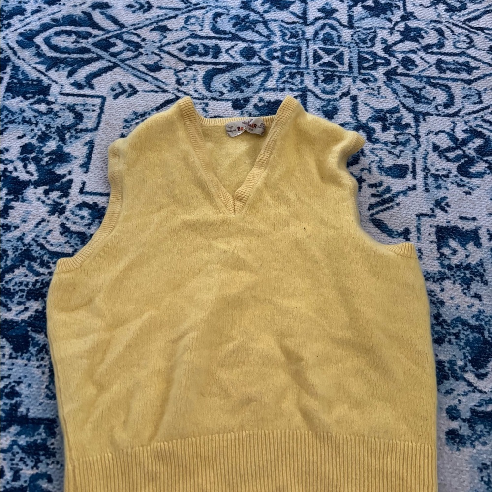 Pringle Soft Yellow Cashmere Vest